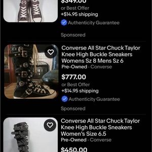 RARE discontinued knee high buckled converse